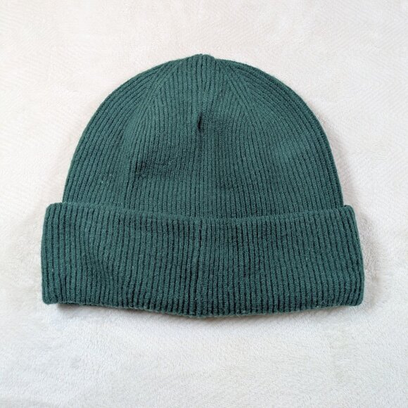 Roots Extra Fine Wool Beanie Toque – Forest Green Rib Knit One Size Unisex - Picture 2 of 6